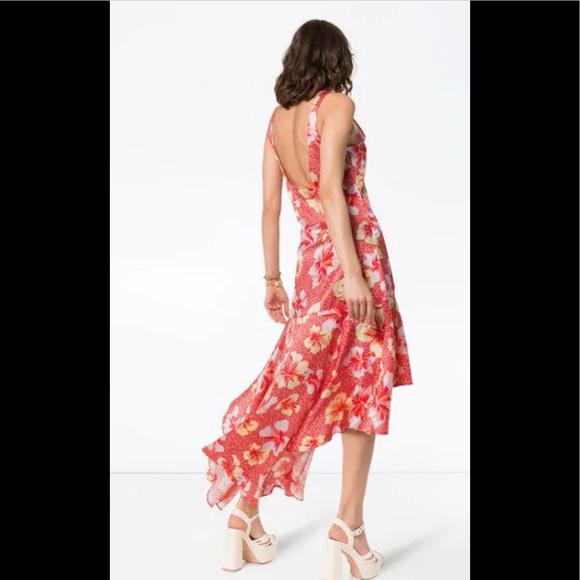 Onia NWT -S-  martine hibiscus-print 💯%silk dress - Picture 3 of 14